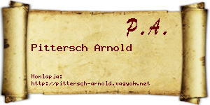 Pittersch Arnold névjegykártya