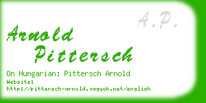 arnold pittersch business card